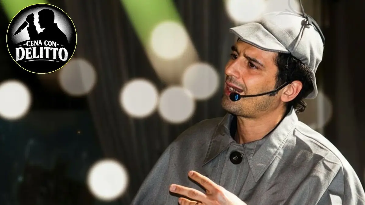 Cena con Delitto a Milano e Nord Italia: attore professionista durante uno spettacolo di intrattenimento aziendale.