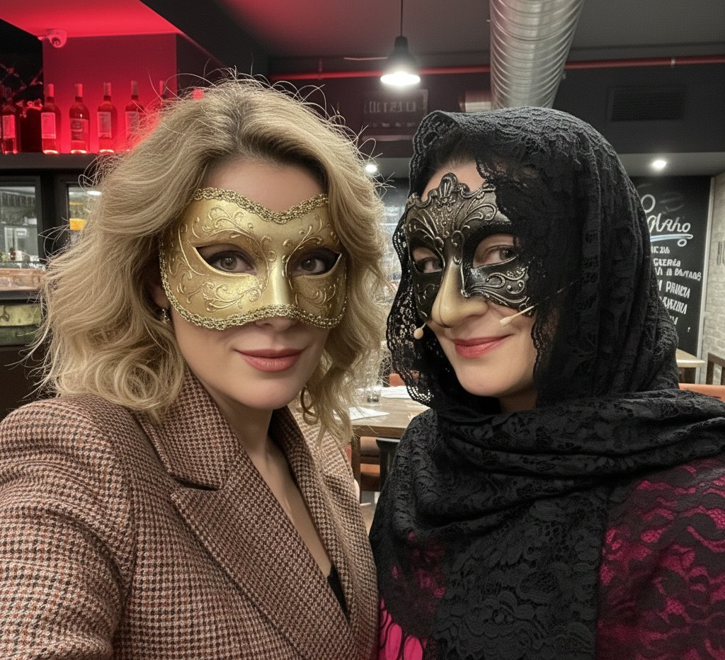 Attrici in maschera per Cena con Delitto Carnevale 2026 a Milano